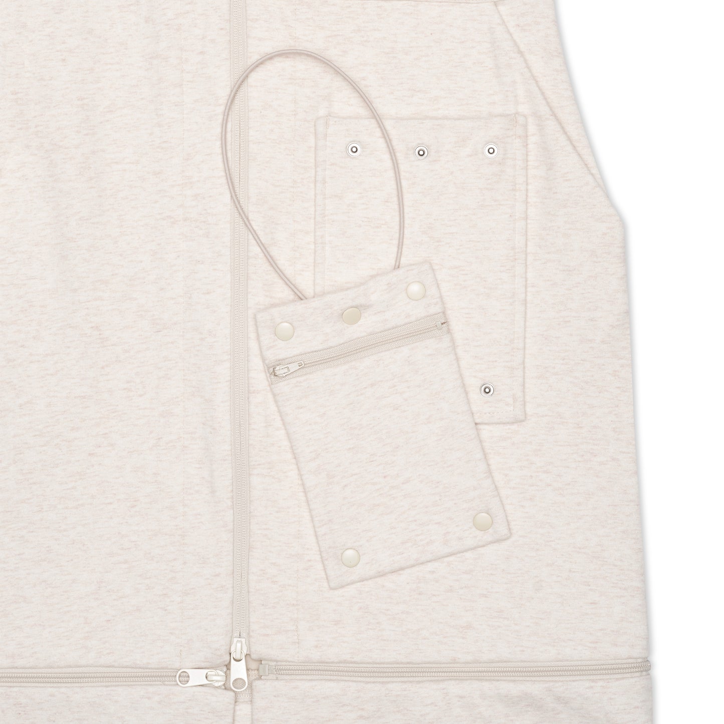 REDI Swess athleisure dress in oatmeal detachable pocket purse